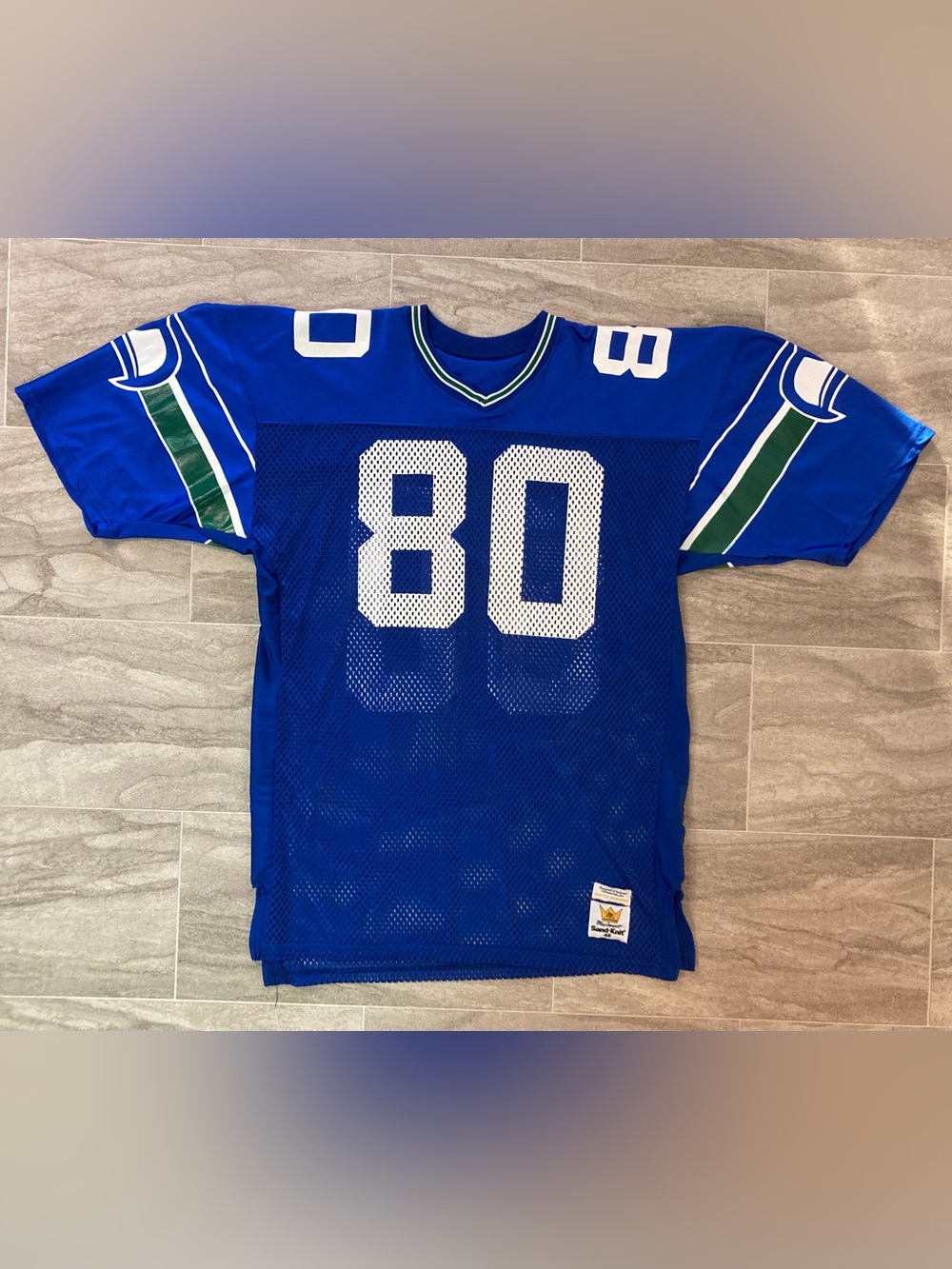 1980s Seattle Seahawks Steve LARGENT #80 Team Issued Game Jersey SANDKNIT 48